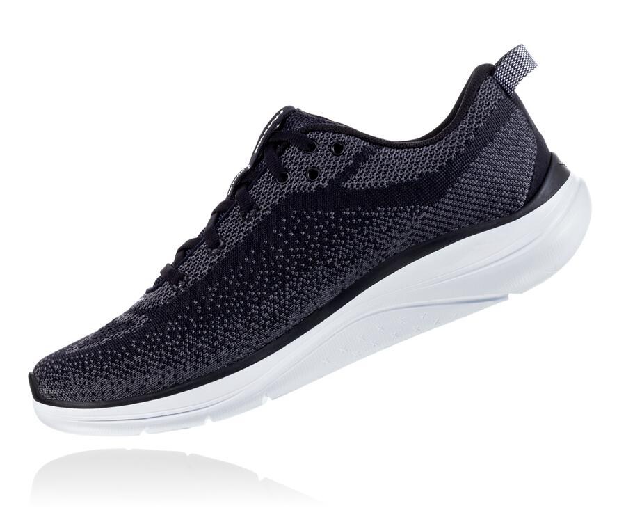 Hoka Australia One One Hupana Flow - Womens Running Shoes Black/White - IOBGP-0645